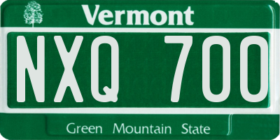 VT license plate NXQ700