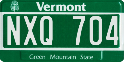 VT license plate NXQ704