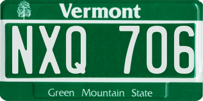 VT license plate NXQ706