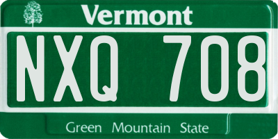 VT license plate NXQ708