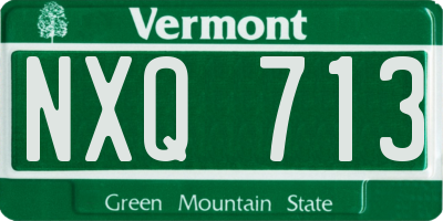 VT license plate NXQ713