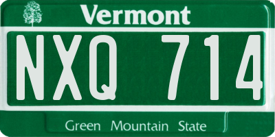 VT license plate NXQ714