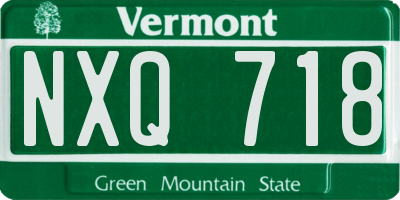 VT license plate NXQ718