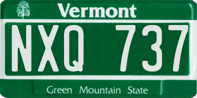 VT license plate NXQ737