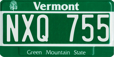 VT license plate NXQ755
