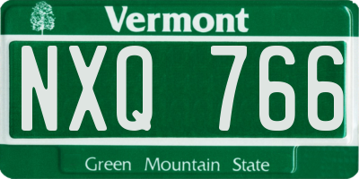 VT license plate NXQ766