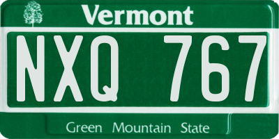 VT license plate NXQ767