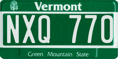 VT license plate NXQ770