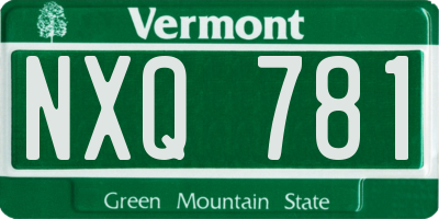 VT license plate NXQ781