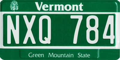 VT license plate NXQ784