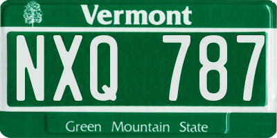 VT license plate NXQ787