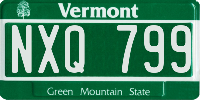 VT license plate NXQ799