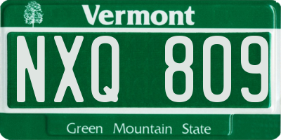 VT license plate NXQ809