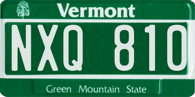 VT license plate NXQ810