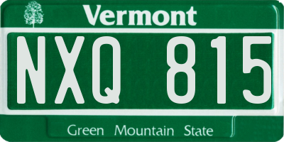 VT license plate NXQ815