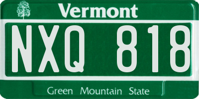 VT license plate NXQ818