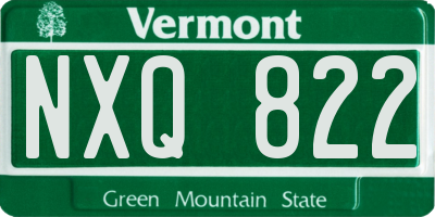 VT license plate NXQ822