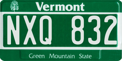 VT license plate NXQ832