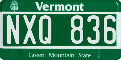 VT license plate NXQ836
