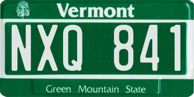 VT license plate NXQ841
