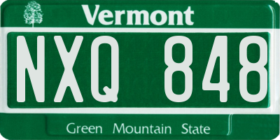 VT license plate NXQ848