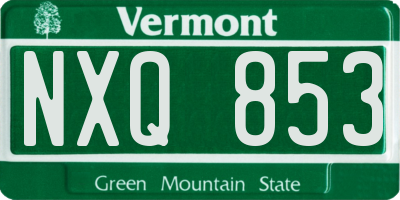 VT license plate NXQ853