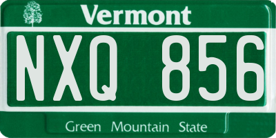 VT license plate NXQ856