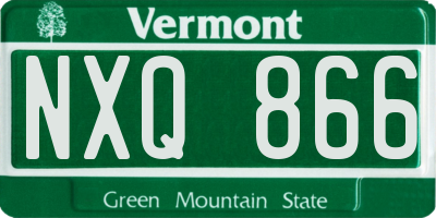 VT license plate NXQ866