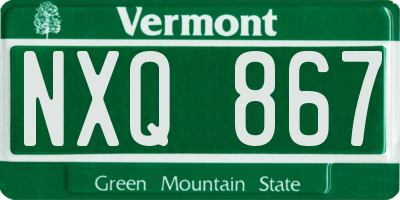 VT license plate NXQ867