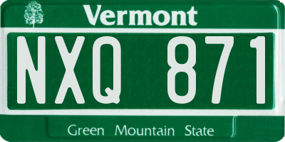 VT license plate NXQ871