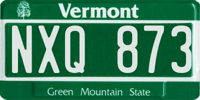 VT license plate NXQ873