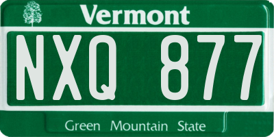 VT license plate NXQ877