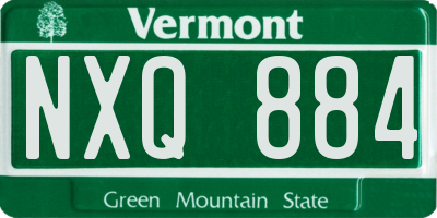 VT license plate NXQ884