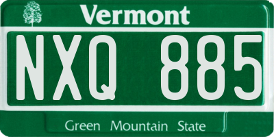 VT license plate NXQ885