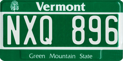 VT license plate NXQ896
