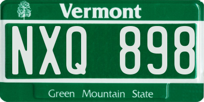 VT license plate NXQ898