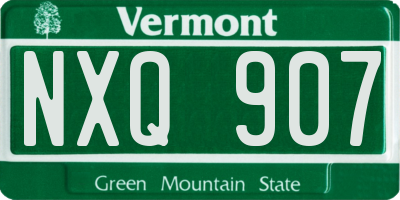 VT license plate NXQ907