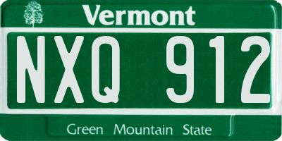 VT license plate NXQ912