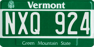 VT license plate NXQ924
