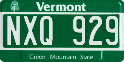 VT license plate NXQ929