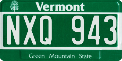VT license plate NXQ943
