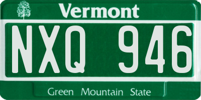 VT license plate NXQ946