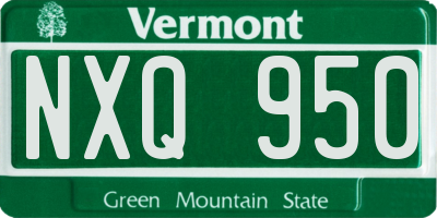 VT license plate NXQ950