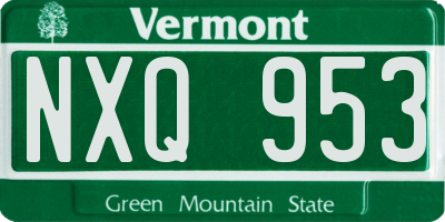 VT license plate NXQ953