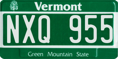 VT license plate NXQ955