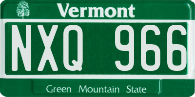 VT license plate NXQ966