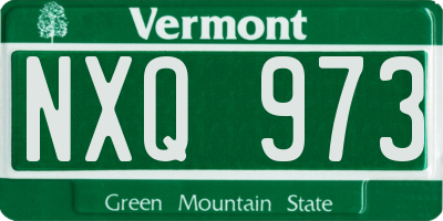 VT license plate NXQ973