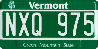 VT license plate NXQ975