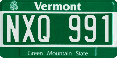 VT license plate NXQ991