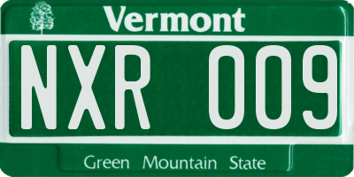 VT license plate NXR009